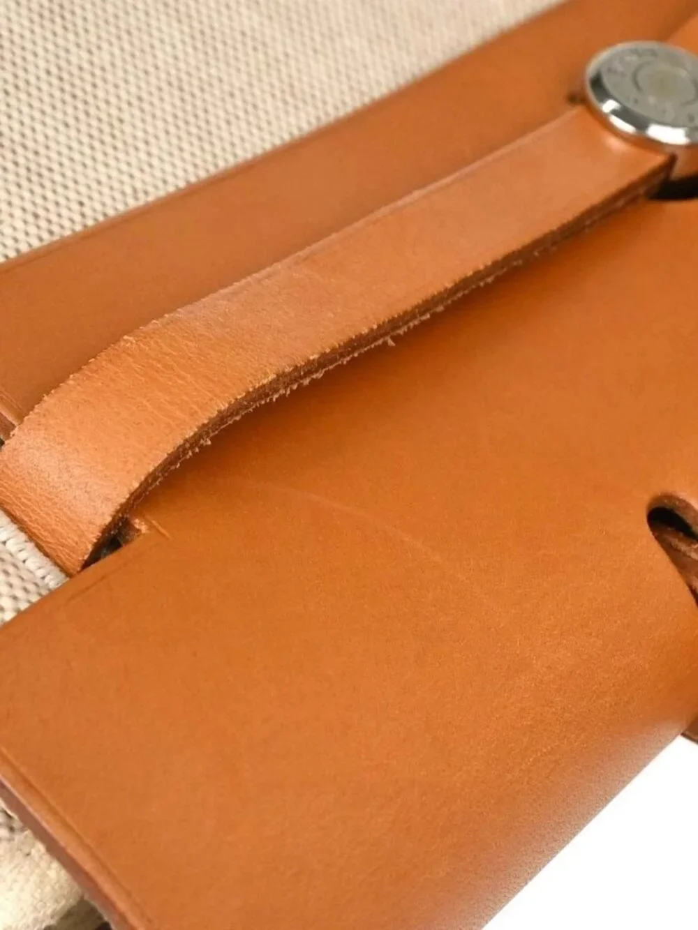 Hermes Beige Brown Toile H Herbag a Dos 2 in 1 Backpack C□E 168480